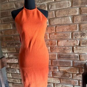 Abercrombie & Fitch Vibrant Orange Backless Dress